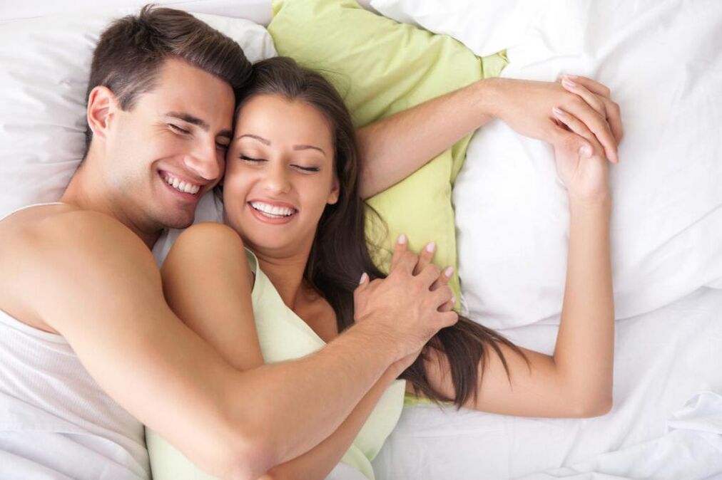 woman with man and secretes lubricant when he wakes up